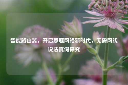 智能路由器,开启家庭网络新时代,无需网线说法真假探究