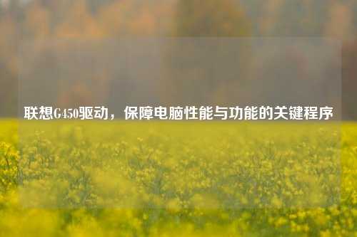 联想G450驱动，保障电脑性能与功能的关键程序