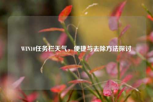 WIN10任务栏天气，便捷与去除方法探讨