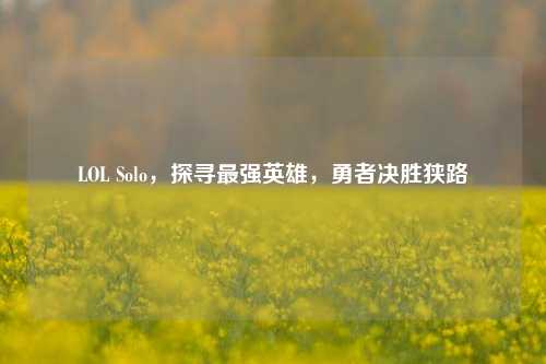 LOL Solo，探寻最强英雄，勇者决胜狭路