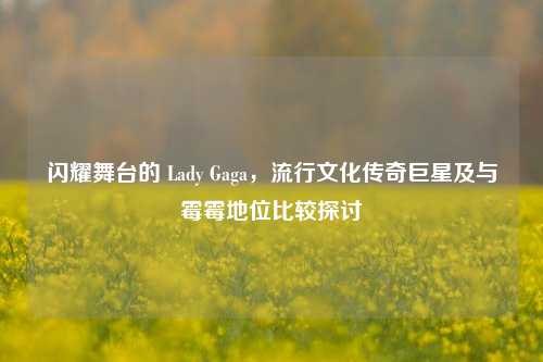 闪耀舞台的 Lady Gaga,流行文化传奇巨星及与霉霉地位比较探讨