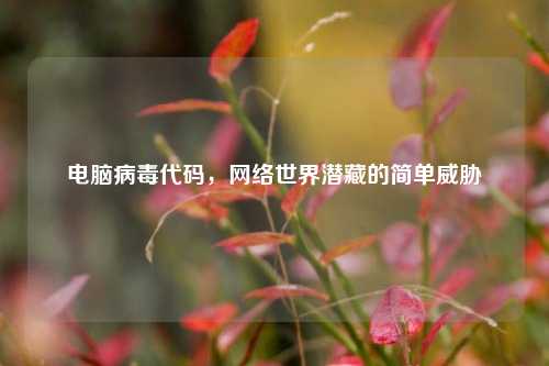 电脑病毒代码,网络世界潜藏的简单威胁
