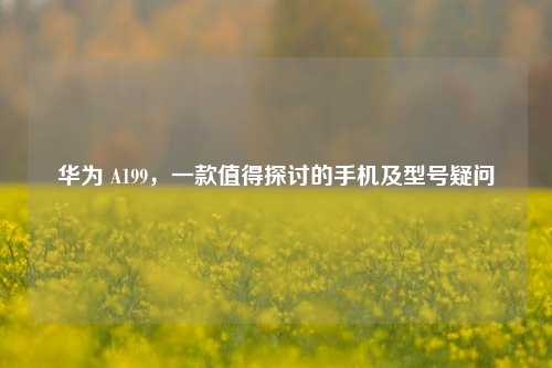 华为 A199，一款值得探讨的手机及型号疑问