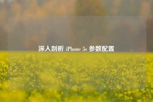 深入剖析 iPhone 5s 参数配置