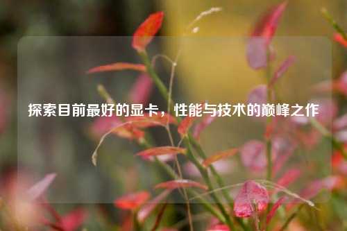 探索目前最好的显卡,性能与技术的巅峰之作