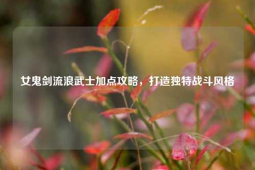 女鬼剑流浪武士加点攻略，打造独特战斗风格