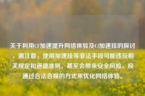 关于利用CF加速提升网络体验及Cf加速挂的探讨，需注意，使用加速挂等非法手段可能违反相关规定和道德准则，甚至会带来安全风险，应通过合法合规的方式来优化网络体验。