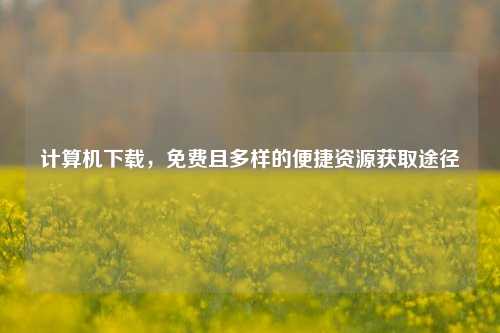 计算机下载，免费且多样的便捷资源获取途径