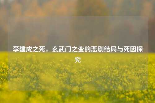 李建成之死，玄武门之变的悲剧结局与死因探究
