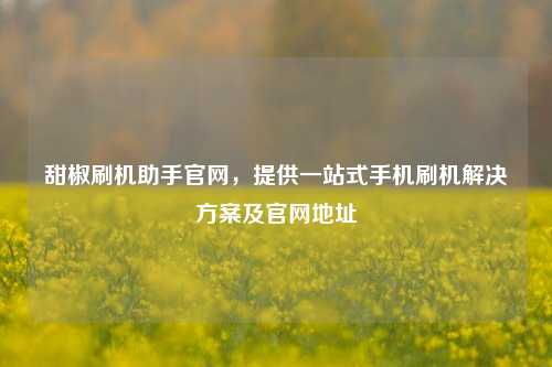 甜椒刷机助手官网，提供一站式手机刷机解决方案及官网地址