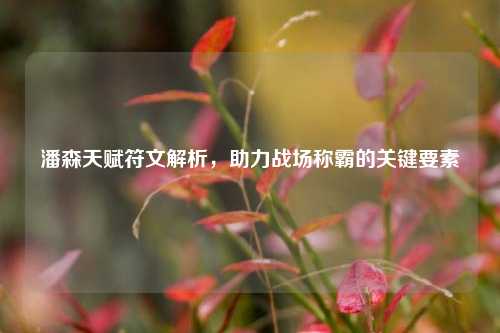 潘森天赋符文解析，助力战场称霸的关键要素
