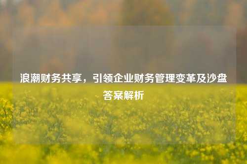 浪潮财务共享，引领企业财务管理变革及沙盘答案解析