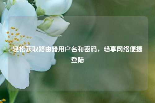 轻松获取路由器用户名和密码，畅享网络便捷登陆