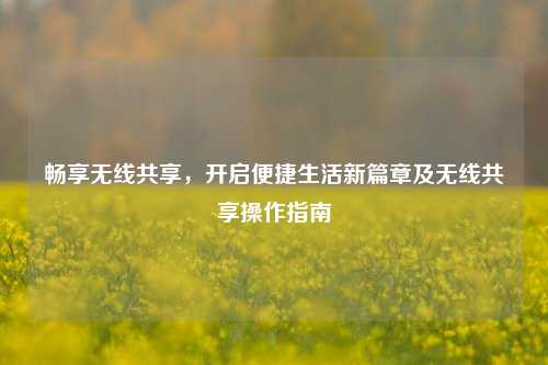 畅享无线共享，开启便捷生活新篇章及无线共享操作指南