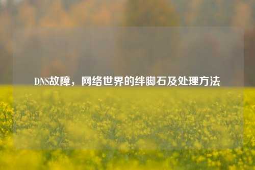 DNS故障，网络世界的绊脚石及处理方法