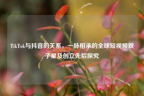 TikTok与抖音的关系，一脉相承的全球短视频双子星及创立先后探究