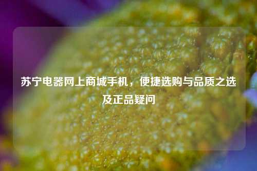 苏宁电器网上商城手机，便捷选购与品质之选及正品疑问