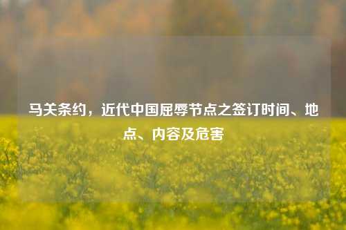 马关条约，近代中国屈辱节点之签订时间、地点、内容及危害