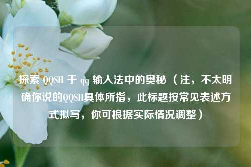 探索 QQSH 于 qq 输入法中的奥秘 （注，不太明确你说的QQSH具体所指，此标题按常见表述方式拟写，你可根据实际情况调整）