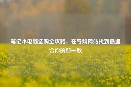 笔记本电脑选购全攻略,在导购网站找到最适合你的那一款