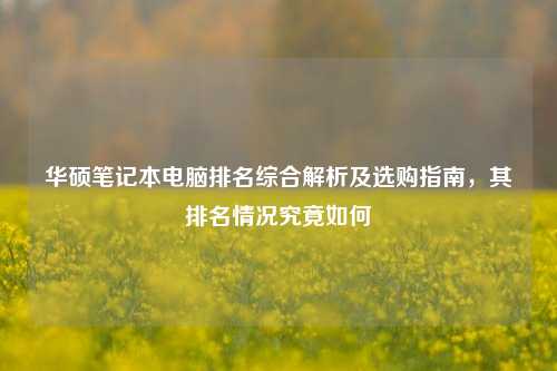 华硕笔记本电脑排名综合解析及选购指南，其排名情况究竟如何
