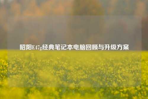昭阳E47g经典笔记本电脑回顾与升级方案