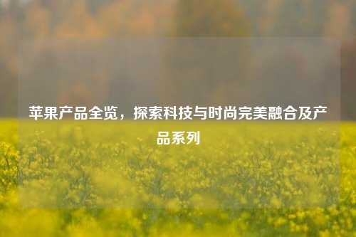 苹果产品全览，探索科技与时尚完美融合及产品系列