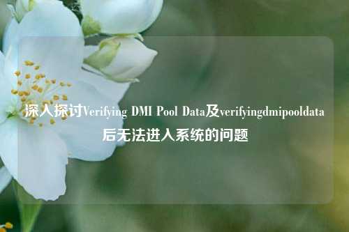 深入探讨Verifying DMI Pool Data及verifyingdmipooldata后无法进入系统的问题