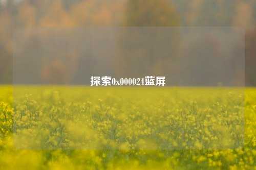 探索0x000024蓝屏
