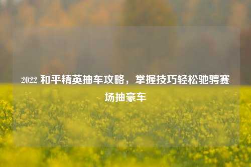 2022 和平精英抽车攻略,掌握技巧轻松驰骋赛场抽豪车