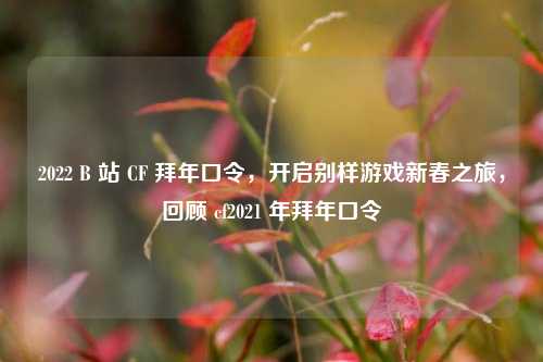 2022 B 站 CF 拜年口令,开启别样游戏新春之旅,回顾 cf2021 年拜年口令