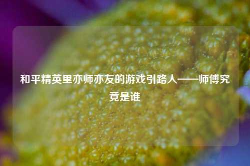 和平精英里亦师亦友的游戏引路人——师傅究竟是谁