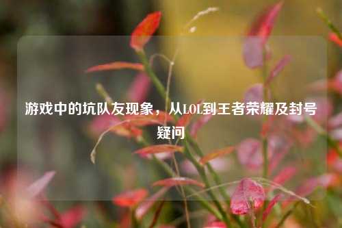 游戏中的坑队友现象，从LOL到王者荣耀及封号疑问