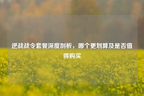 逆战战令套餐深度剖析,哪个更划算及是否值得购买