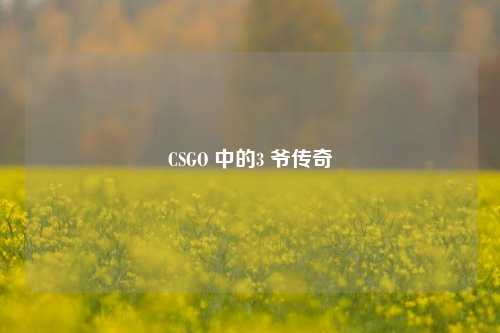 CSGO 中的3 爷传奇