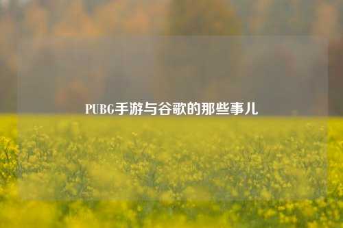 PUBG手游与谷歌的那些事儿