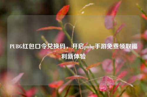 PUBG红包口令兑换码,开启pubg手游免费领取福利新体验