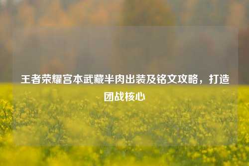 王者荣耀宫本武藏半肉出装及铭文攻略，打造团战核心