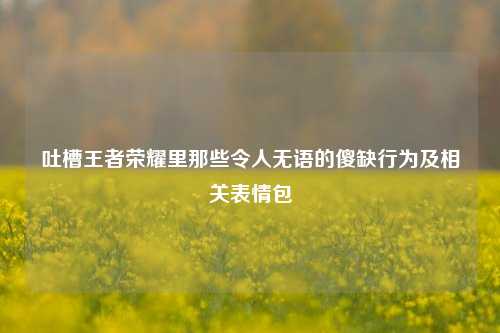 吐槽王者荣耀里那些令人无语的傻缺行为及相关表情包