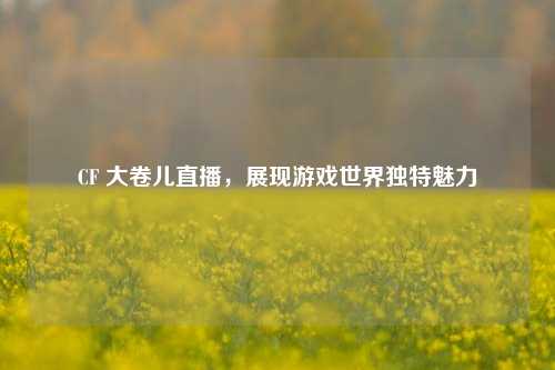 CF 大卷儿直播,展现游戏世界独特魅力