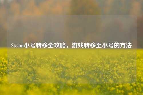 Steam小号转移全攻略，游戏转移至小号的方法