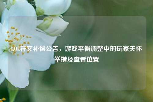 LOL符文补偿公告，游戏平衡调整中的玩家关怀举措及查看位置