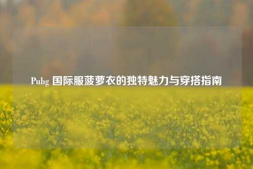 Pubg 国际服菠萝衣的独特魅力与穿搭指南