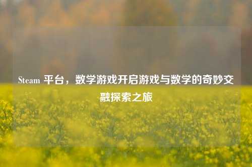 Steam 平台，数学游戏开启游戏与数学的奇妙交融探索之旅