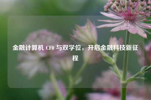 金融计算机 CF0 与双学位，开启金融科技新征程