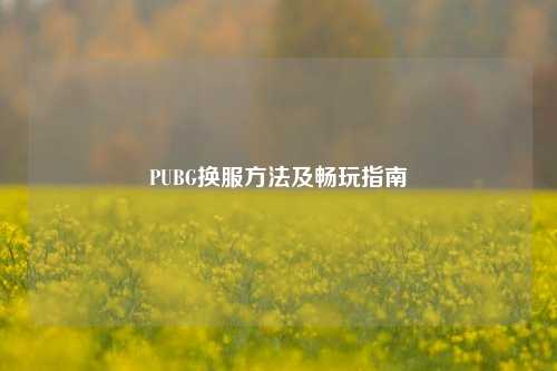 PUBG换服方法及畅玩指南