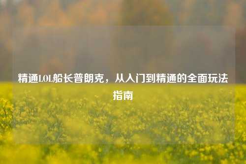 精通LOL船长普朗克,从入门到精通的全面玩法指南