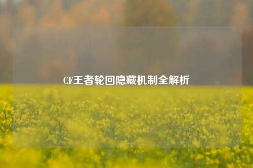 CF王者轮回隐藏机制全解析