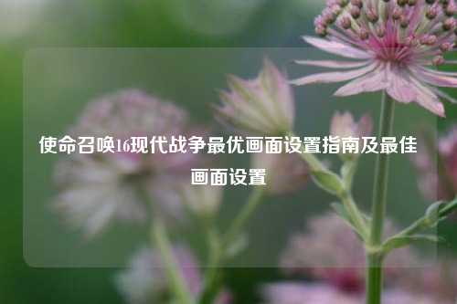 使命召唤16现代战争最优画面设置指南及最佳画面设置