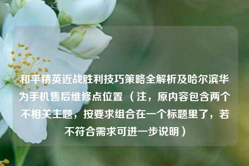 和平精英近战胜利技巧策略全解析及哈尔滨华为手机售后维修点位置 （注，原内容包含两个不相关主题，按要求组合在一个标题里了，若不符合需求可进一步说明）